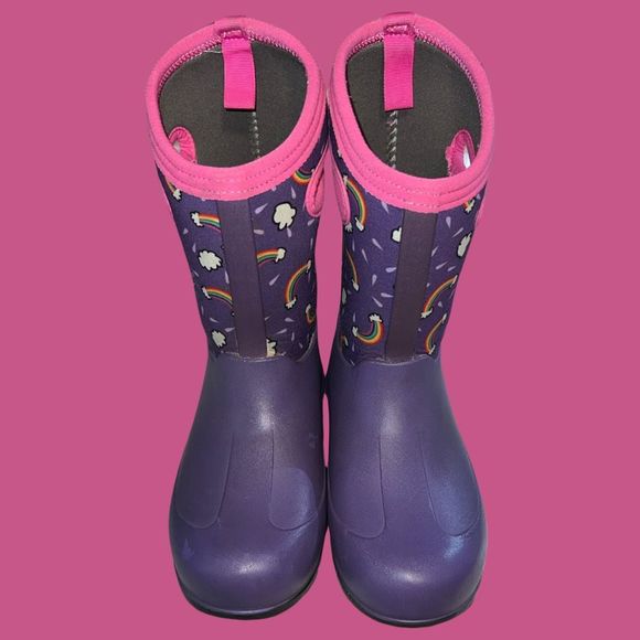 Bogs Neo Classic Purple Rainbow Pull On Winter Snow Boots Little Kid Size 2 - Picture 2 of 6